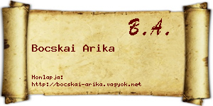 Bocskai Arika névjegykártya